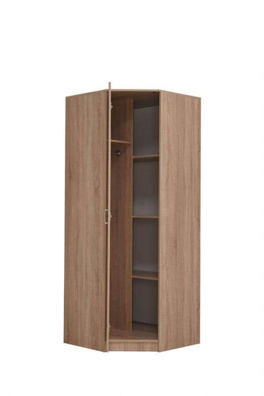 Miami Sonoma Oak Effect Corner Wardrobe: Elegant Bedroom Storage Solution - UK Luxury Furniture